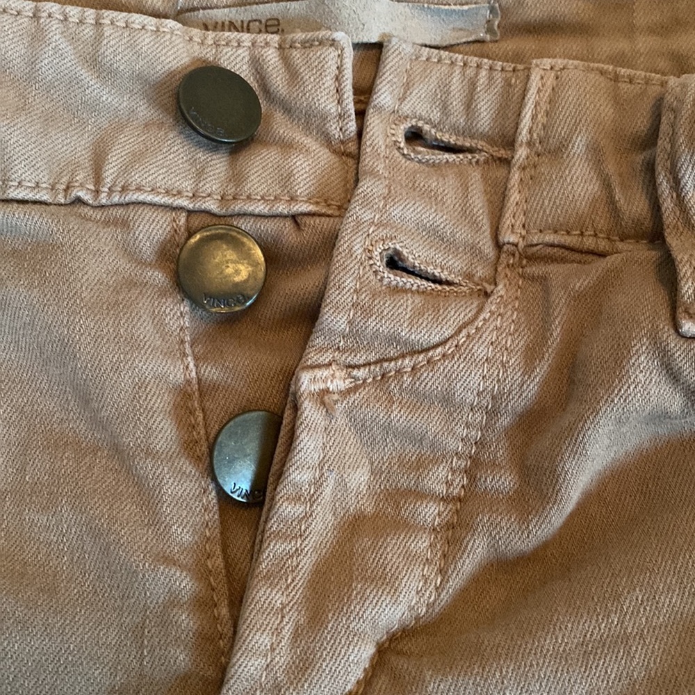 Vince Khaki Denim Button Fly Shorts Size 24 - Picture 4 of 6